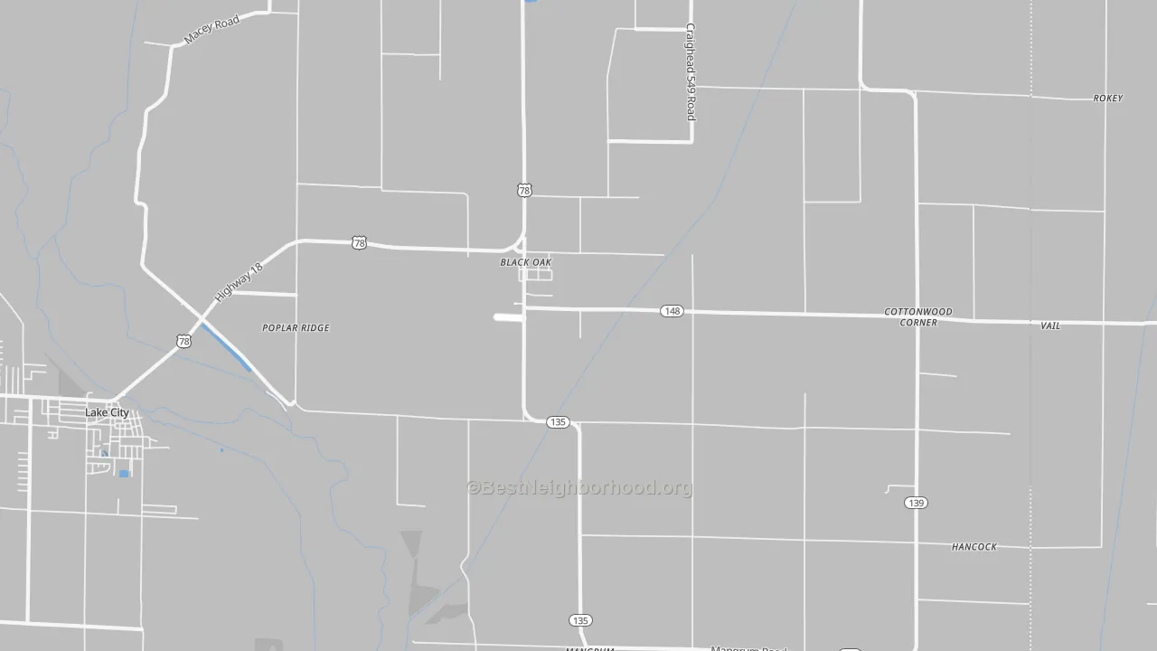 Transit Grade map of 72414, AR