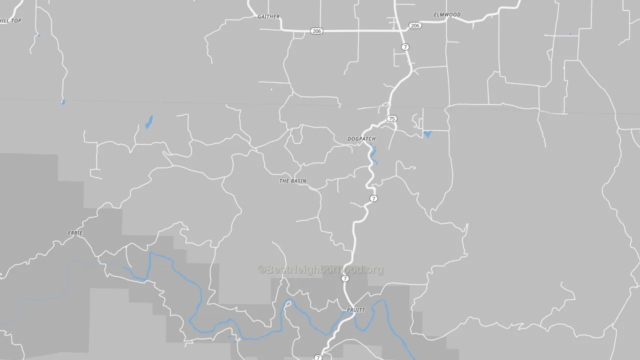 Transit Grade map of 72648, AR