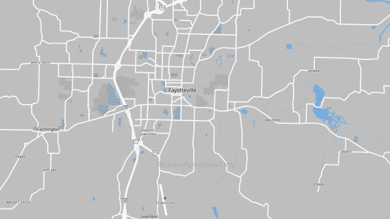 Transit Grade map of 72701, AR