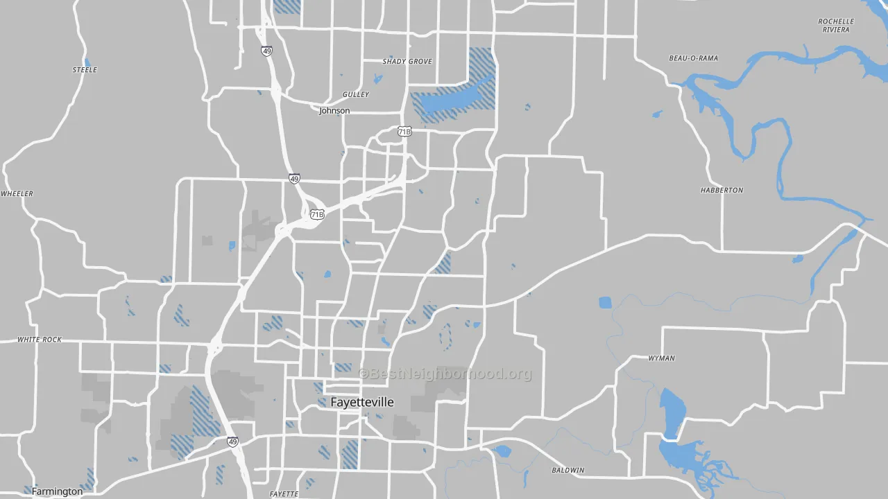 Transit Grade map of 72703, AR