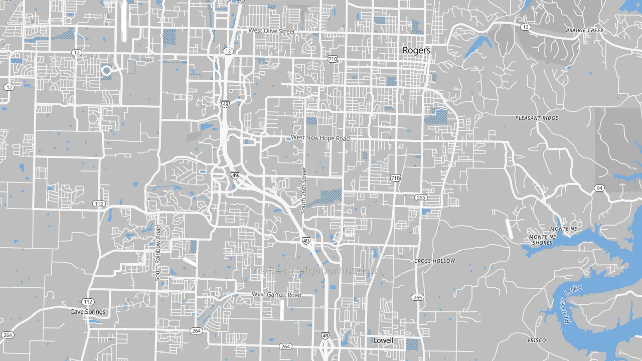 Transit Grade map of 72758, AR