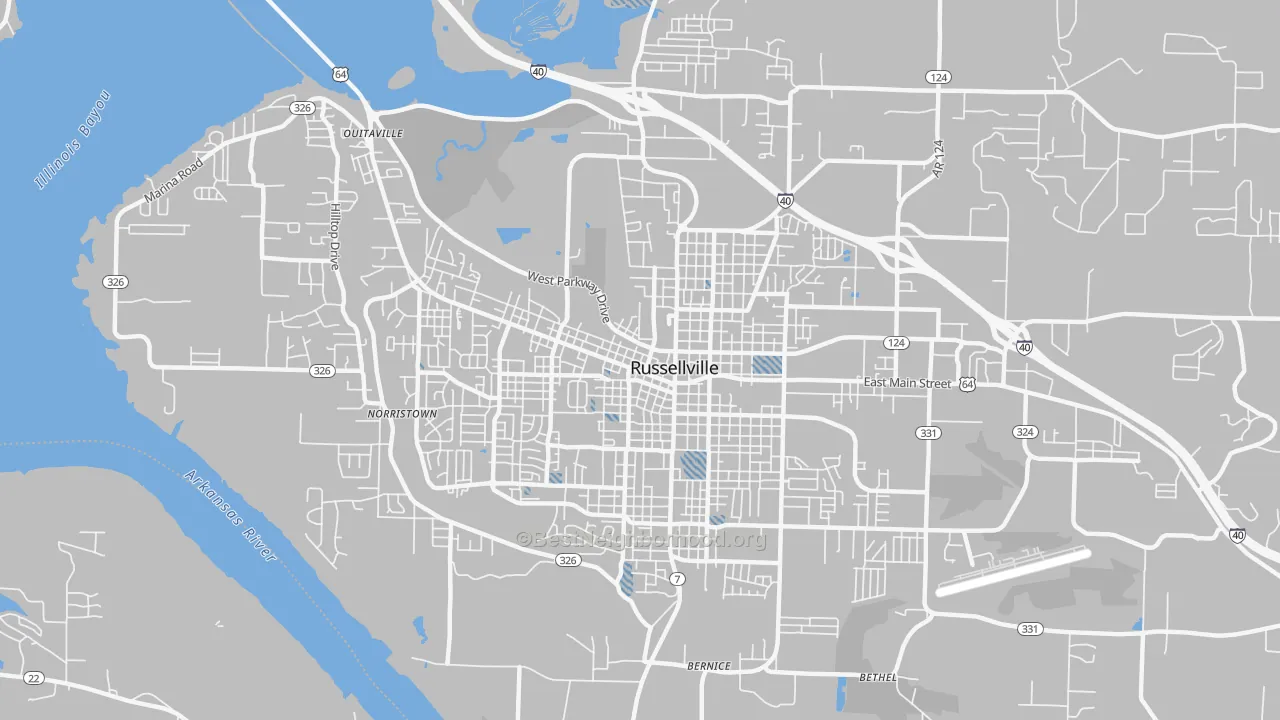 Transit Grade map of 72801, AR
