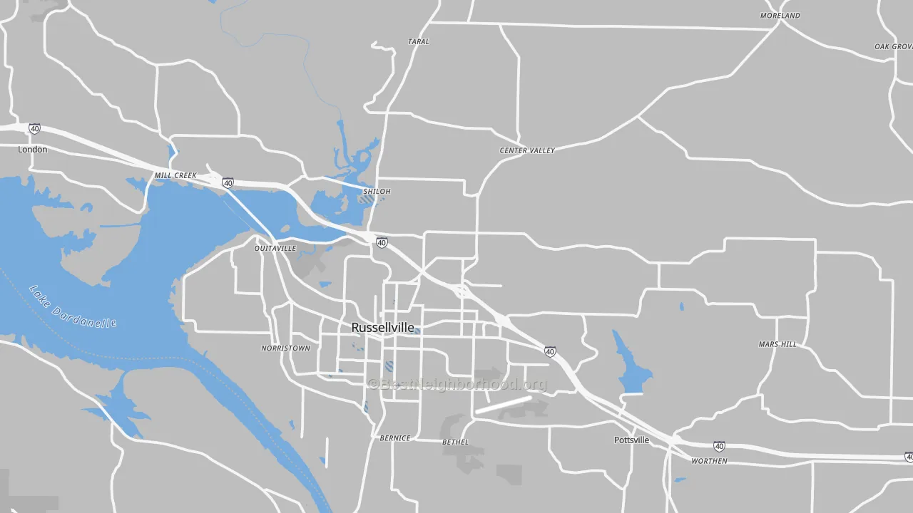 Transit Grade map of 72802, AR