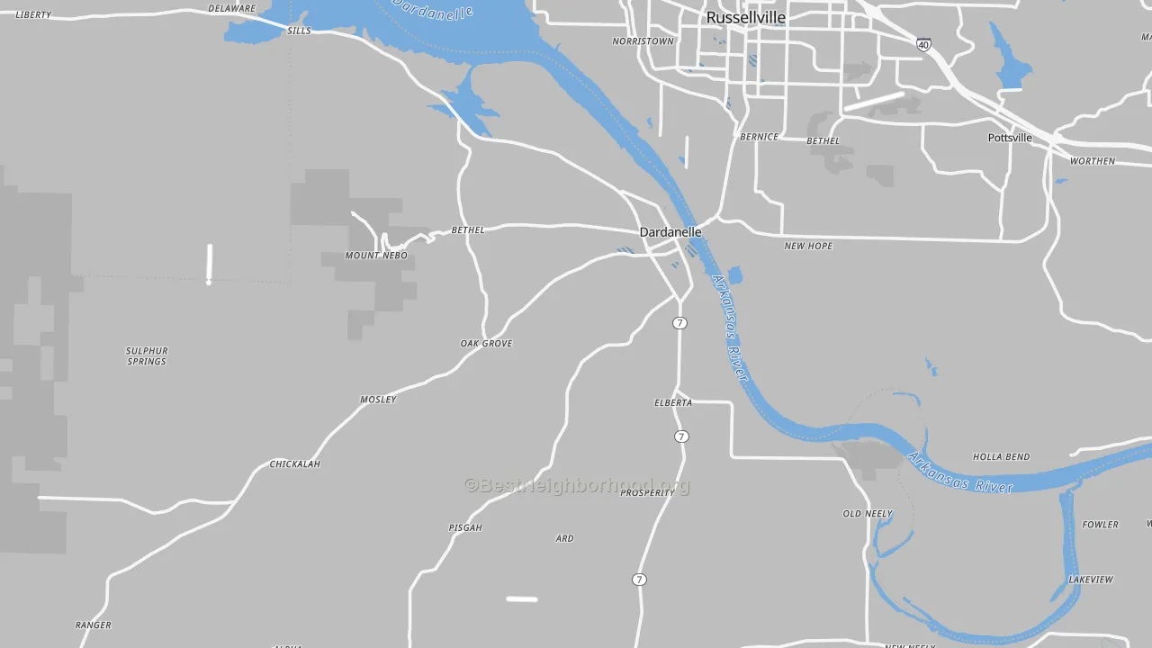 Transit Grade map of 72834, AR