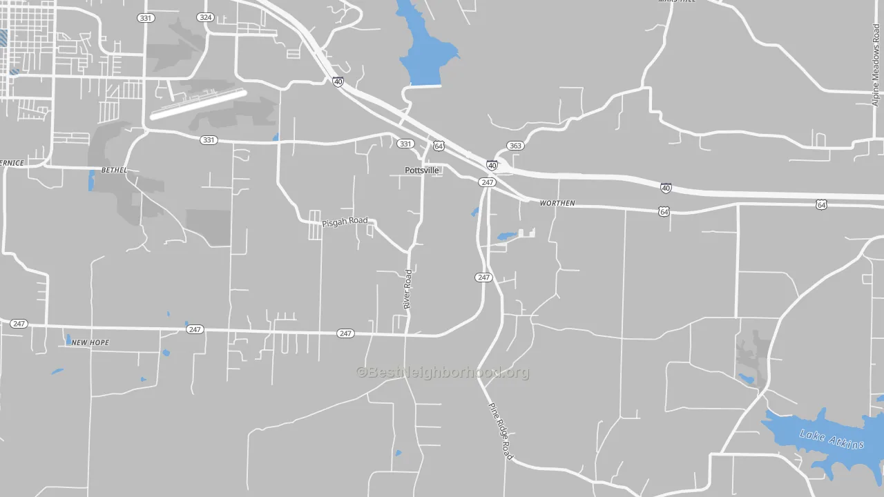 Transit Grade map of 72858, AR