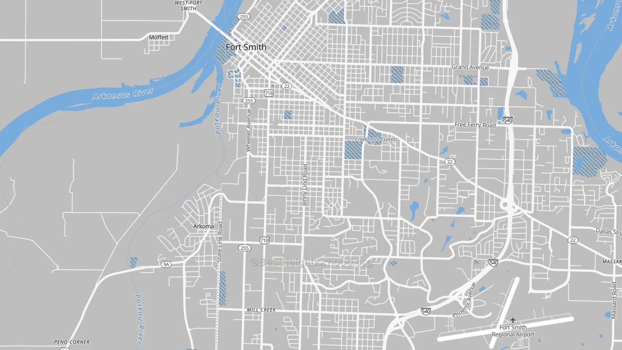 Transit Grade map of 72901, AR