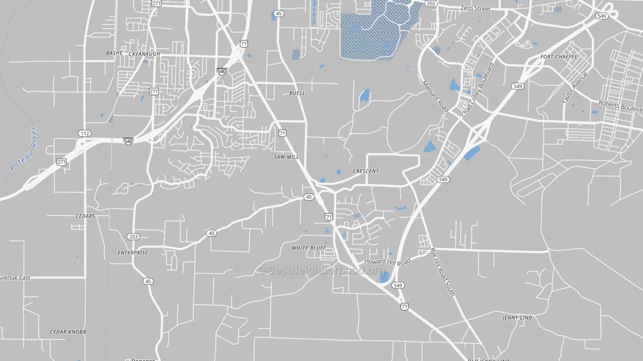 Transit Grade map of 72916, AR