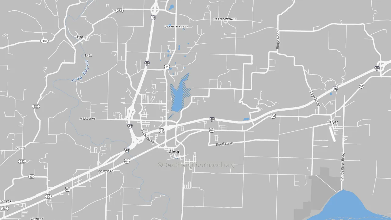 Transit Grade map of 72921, AR