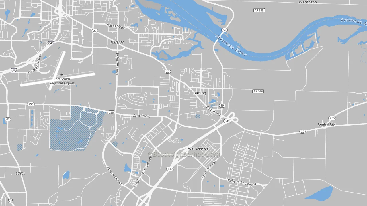 Transit Grade map of 72923, AR