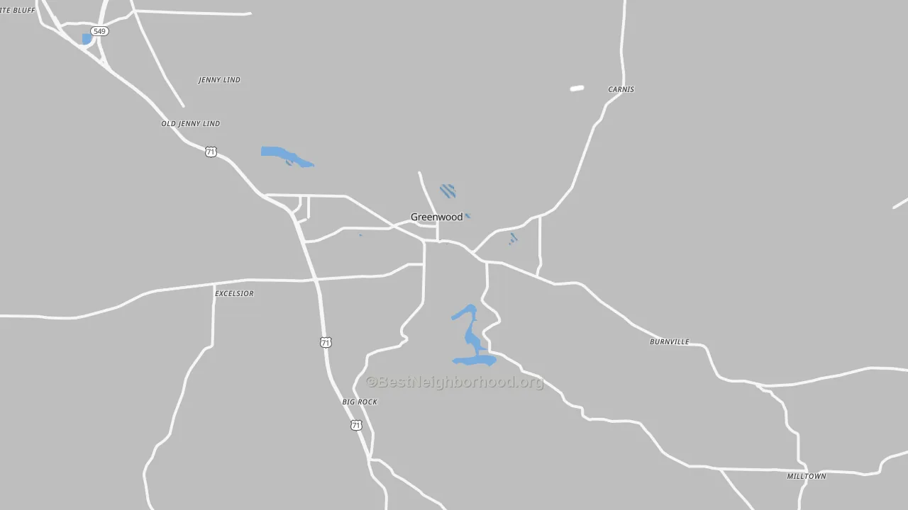 Transit Grade map of 72936, AR