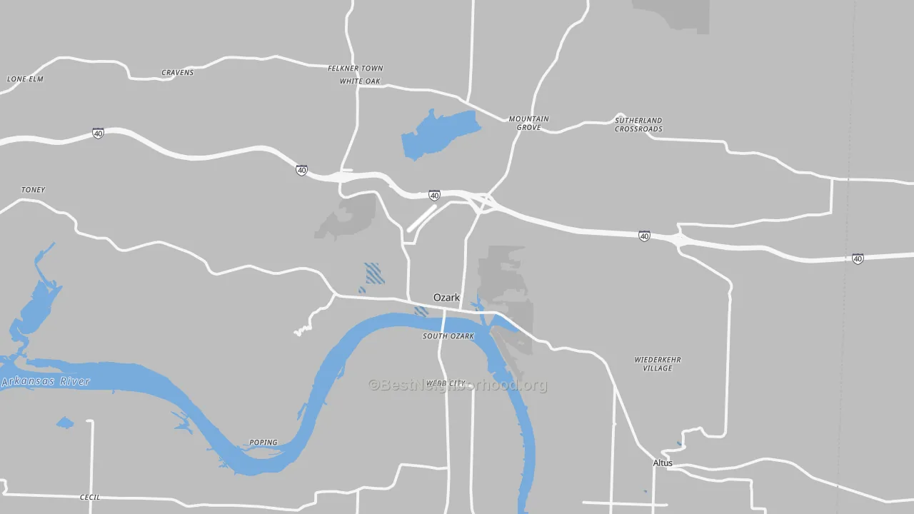 Transit Grade map of 72949, AR