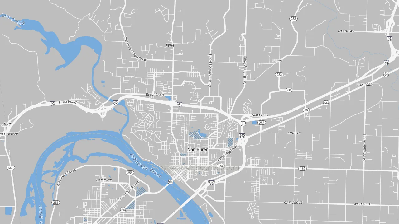 Transit Grade map of 72956, AR