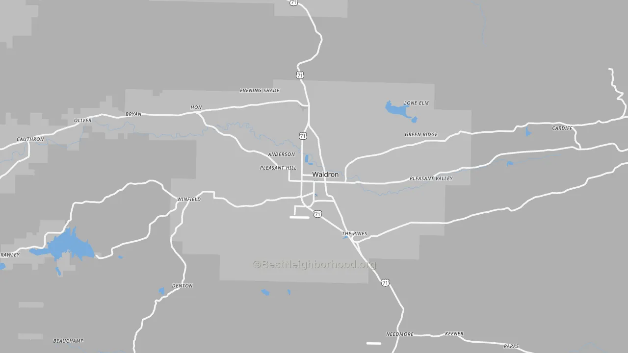 Transit Grade map of 72958, AR