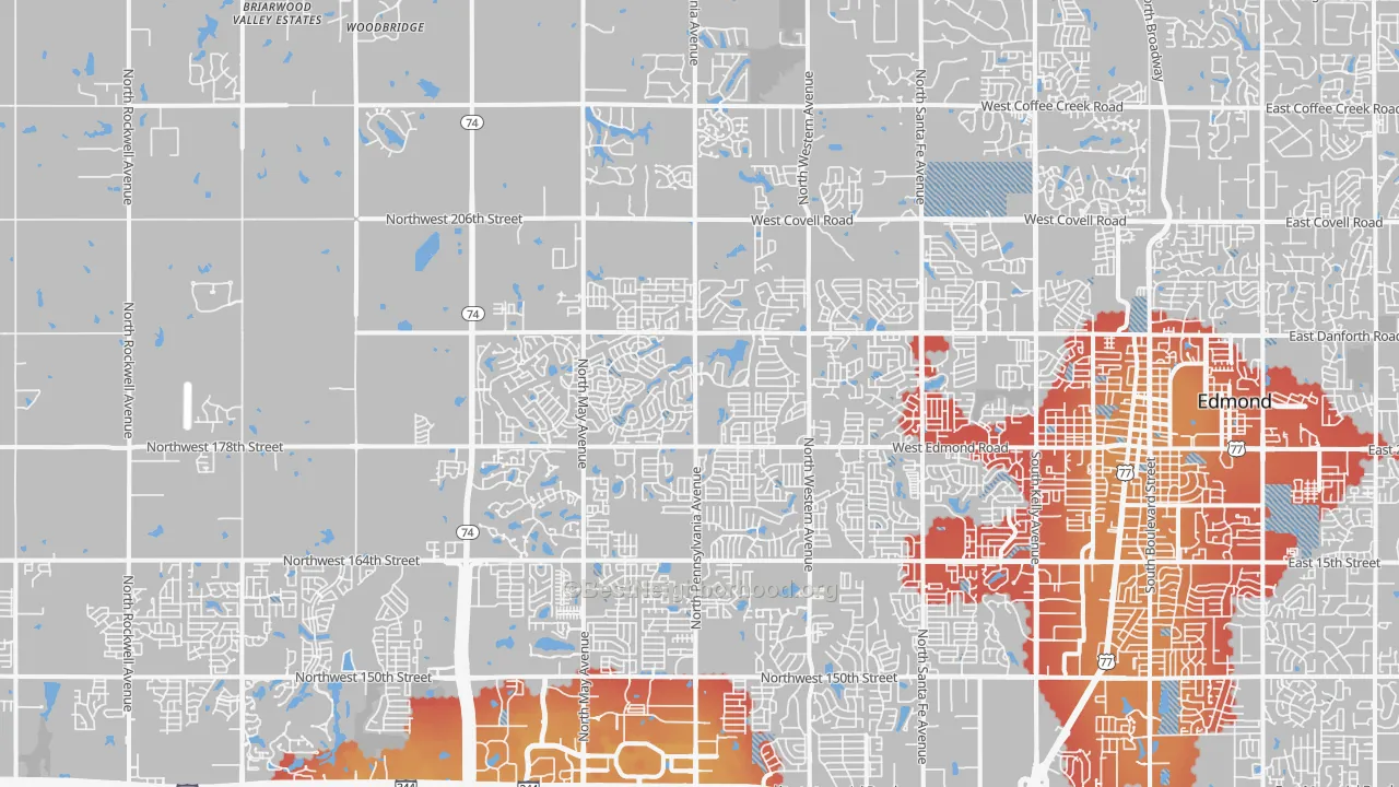 Transit Grade map of 73012, OK
