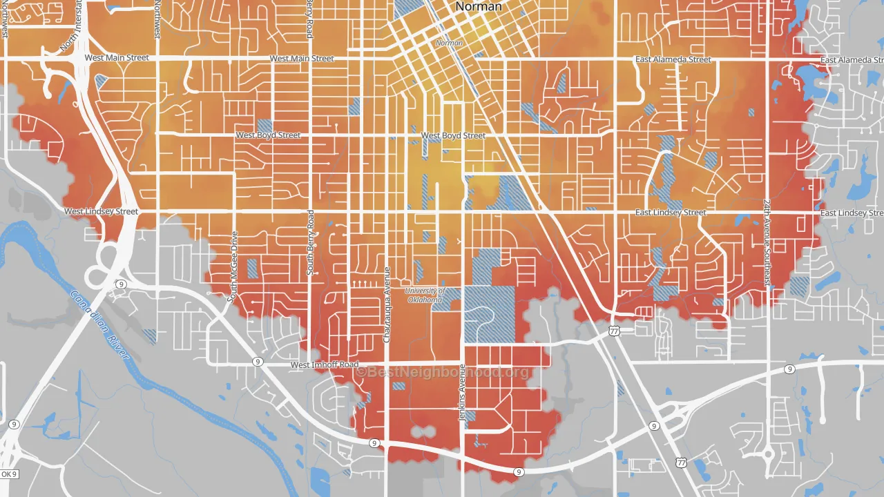 Transit Grade map of 73019, OK