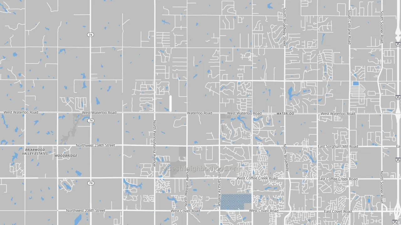 Transit Grade map of 73025, OK