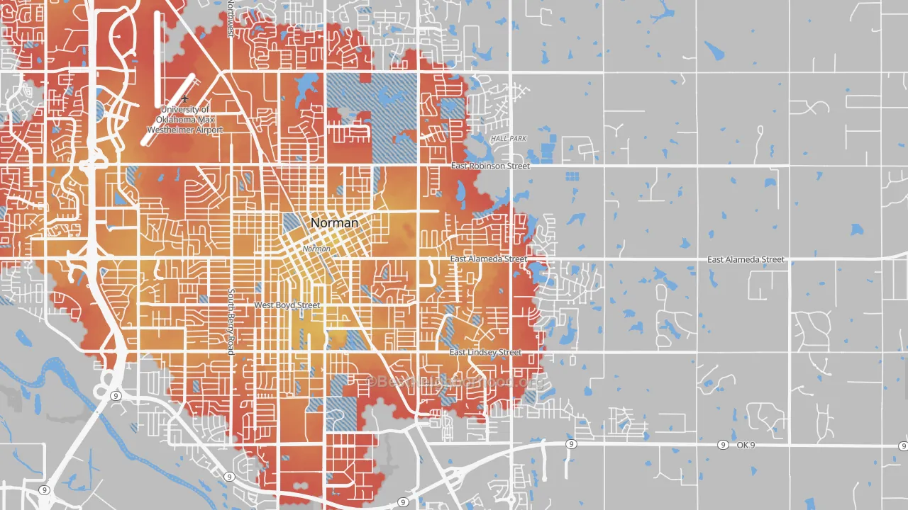 Transit Grade map of 73071, OK
