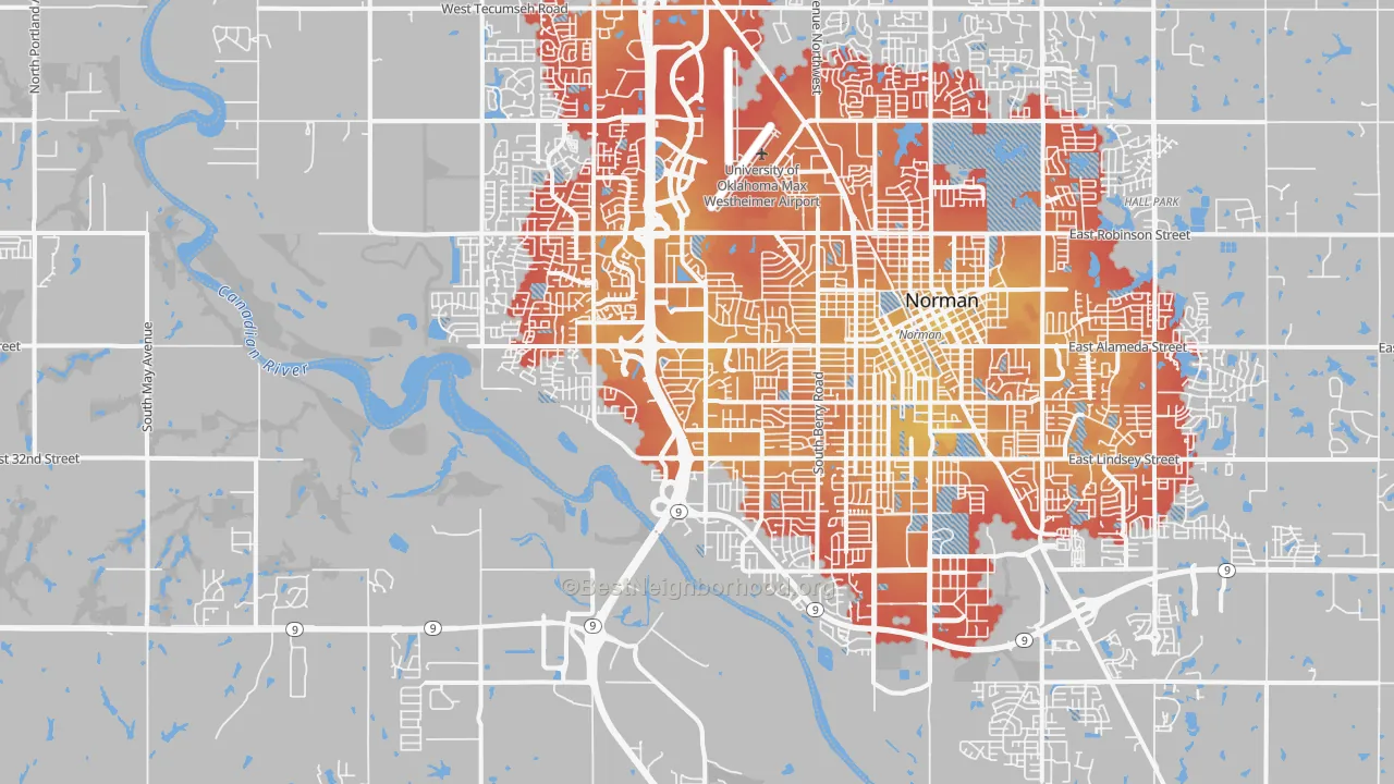 Transit Grade map of 73072, OK