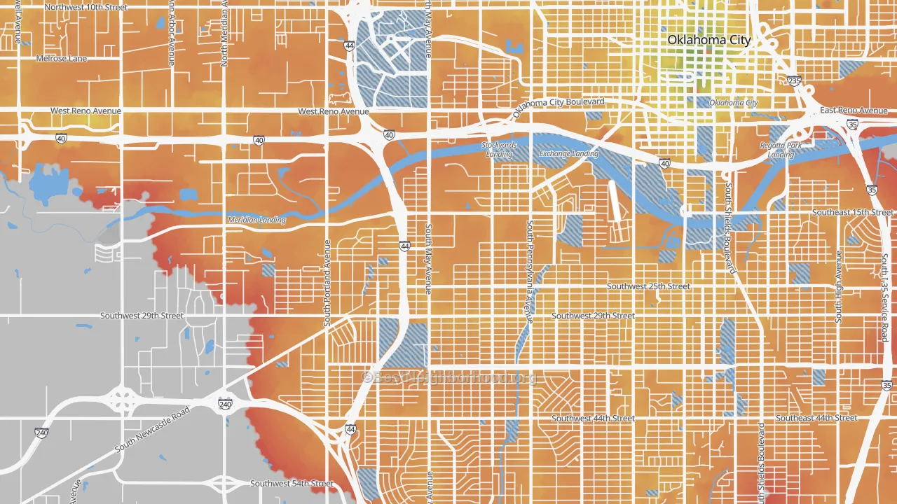 Transit Grade map of 73108, OK