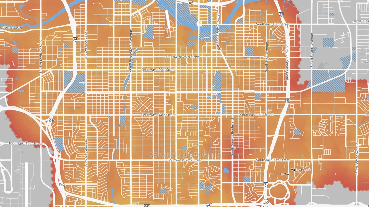 Transit Grade map of 73109, OK