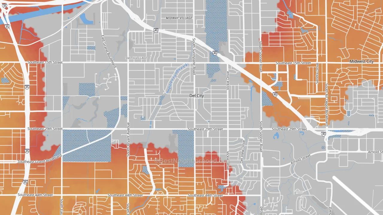 Transit Grade map of 73115, OK