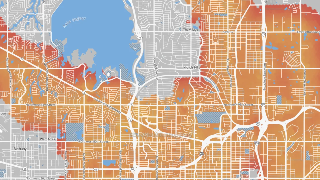Transit Grade map of 73116, OK