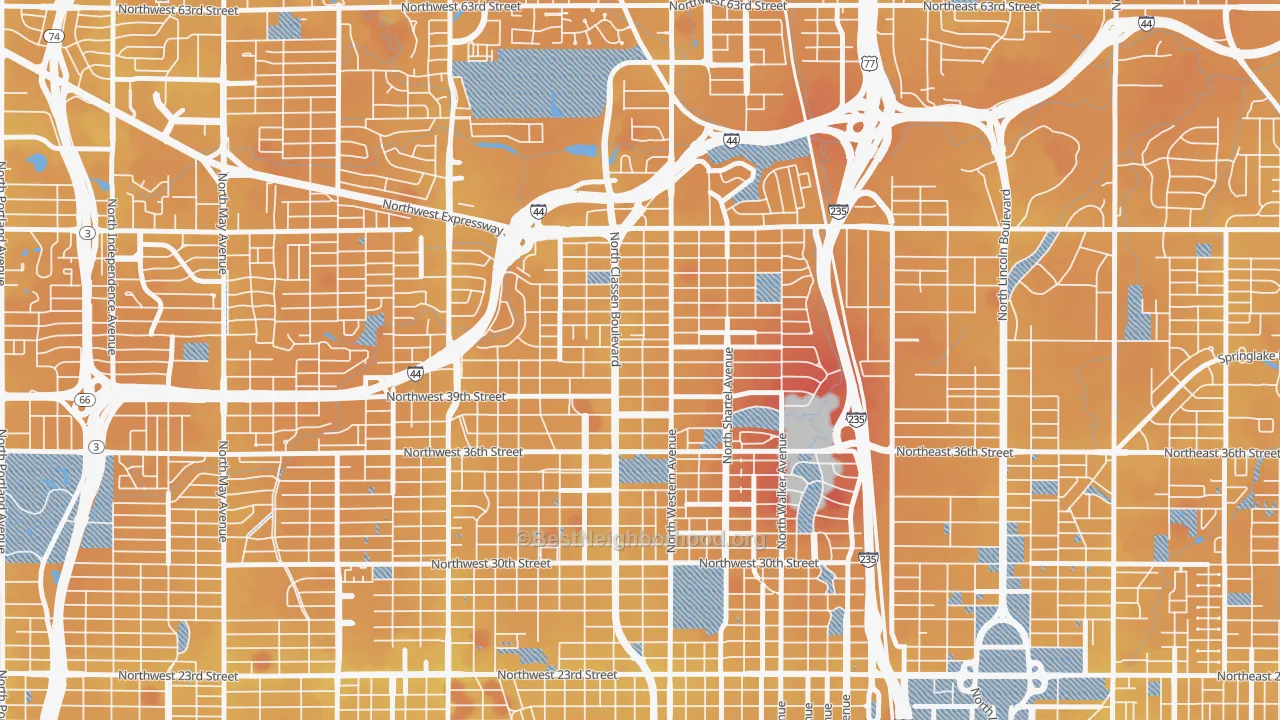 Transit Grade map of 73118, OK