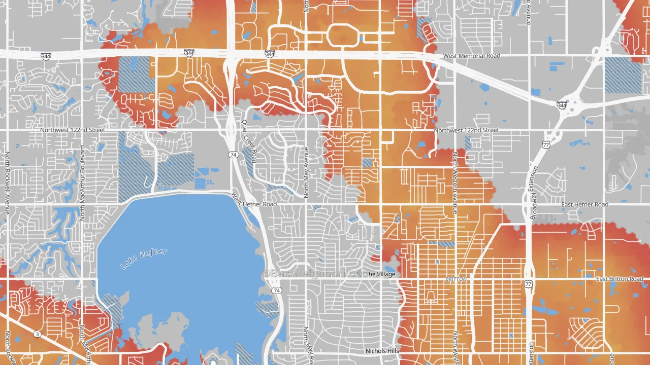 Transit Grade map of 73120, OK