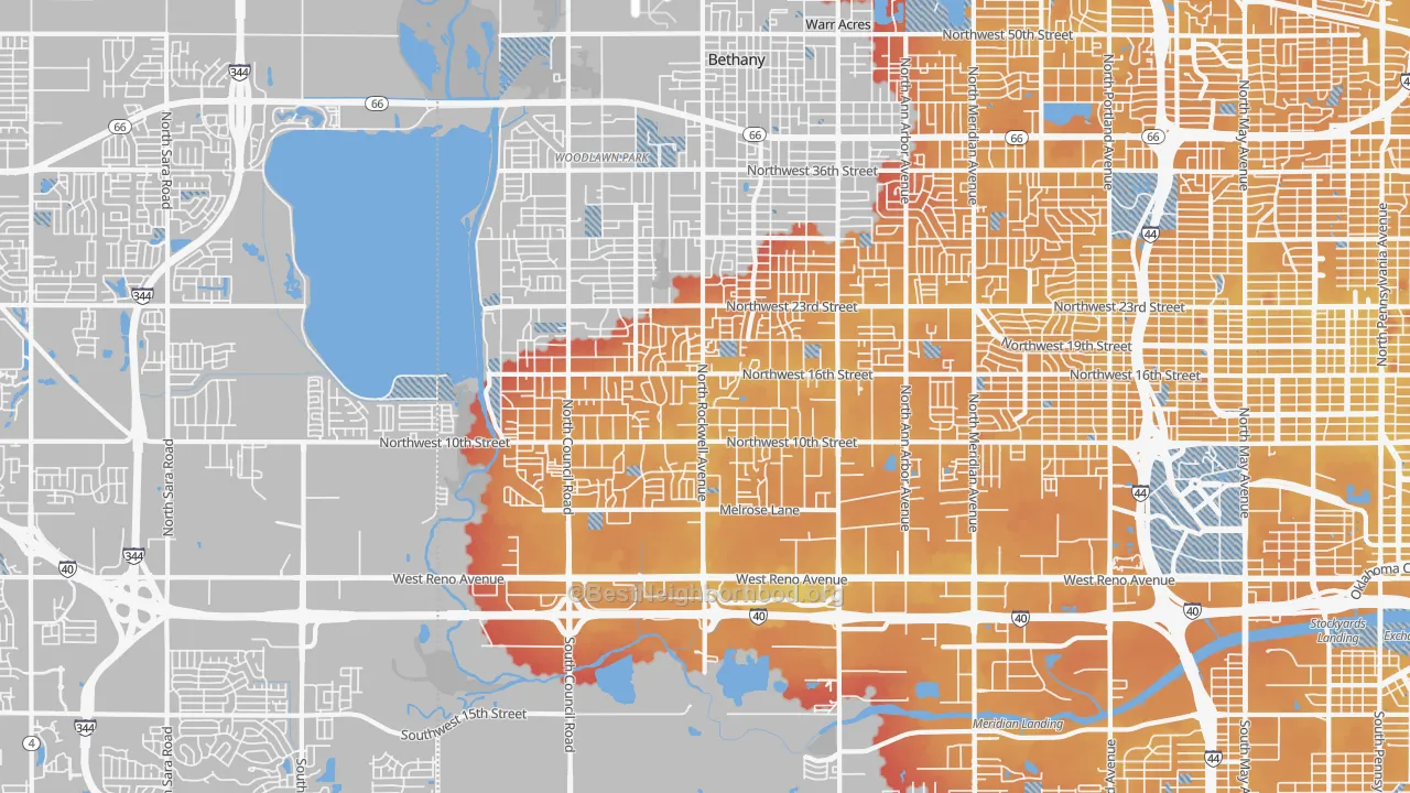Transit Grade map of 73127, OK