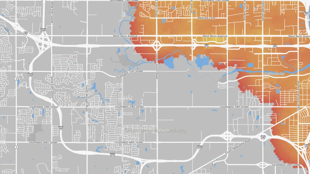 Transit Grade map of 73128, OK