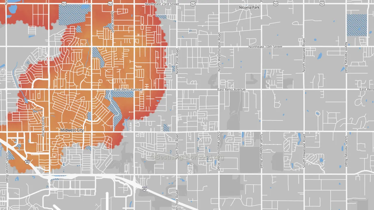 Transit Grade map of 73130, OK