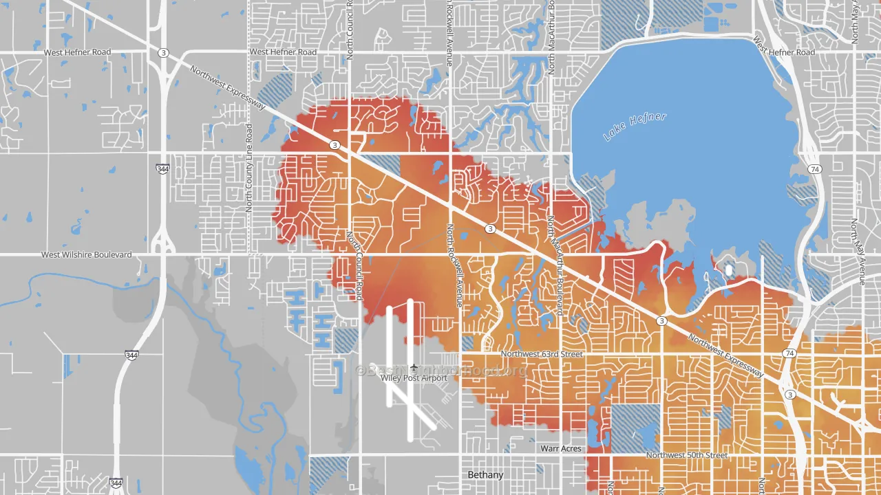 Transit Grade map of 73132, OK