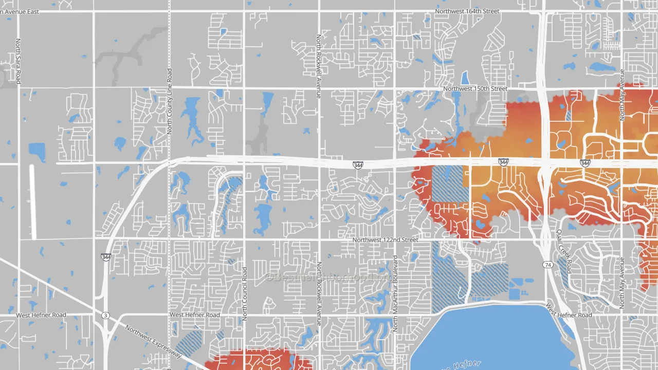 Transit Grade map of 73142, OK