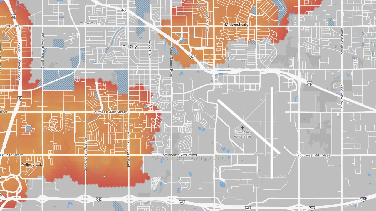 Transit Grade map of 73145, OK