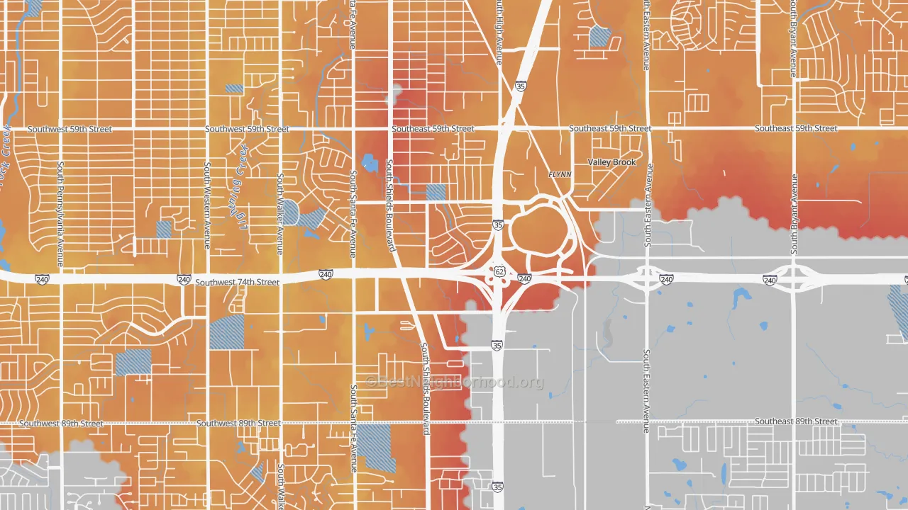 Transit Grade map of 73149, OK