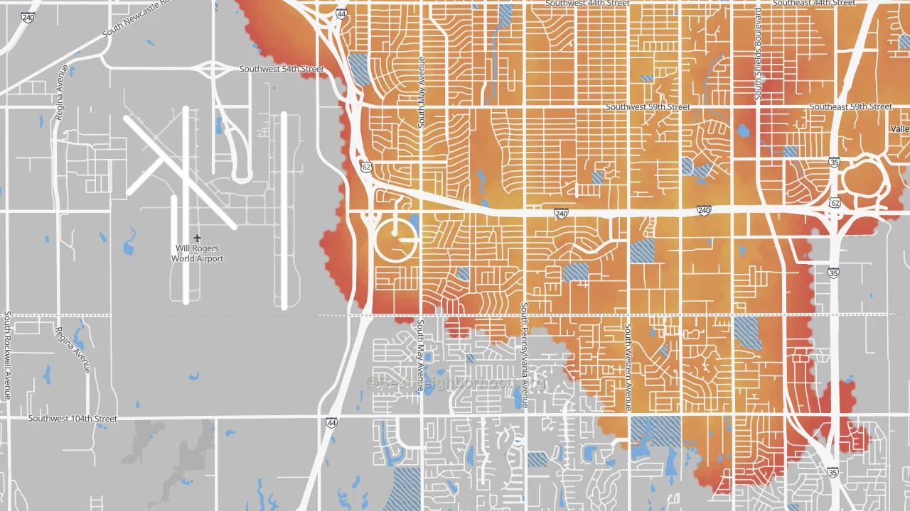 Transit Grade map of 73159, OK