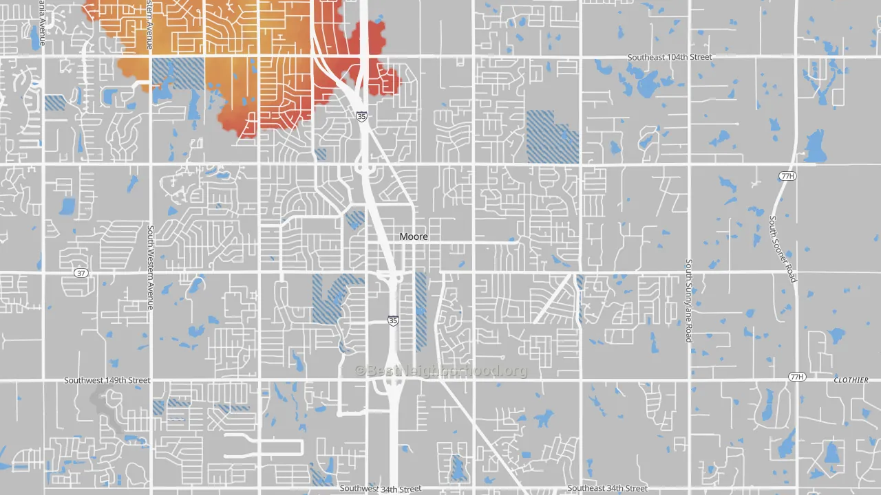 Transit Grade map of 73160, OK