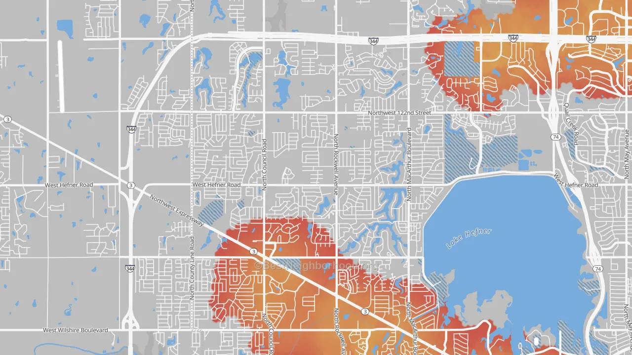 Transit Grade map of 73162, OK