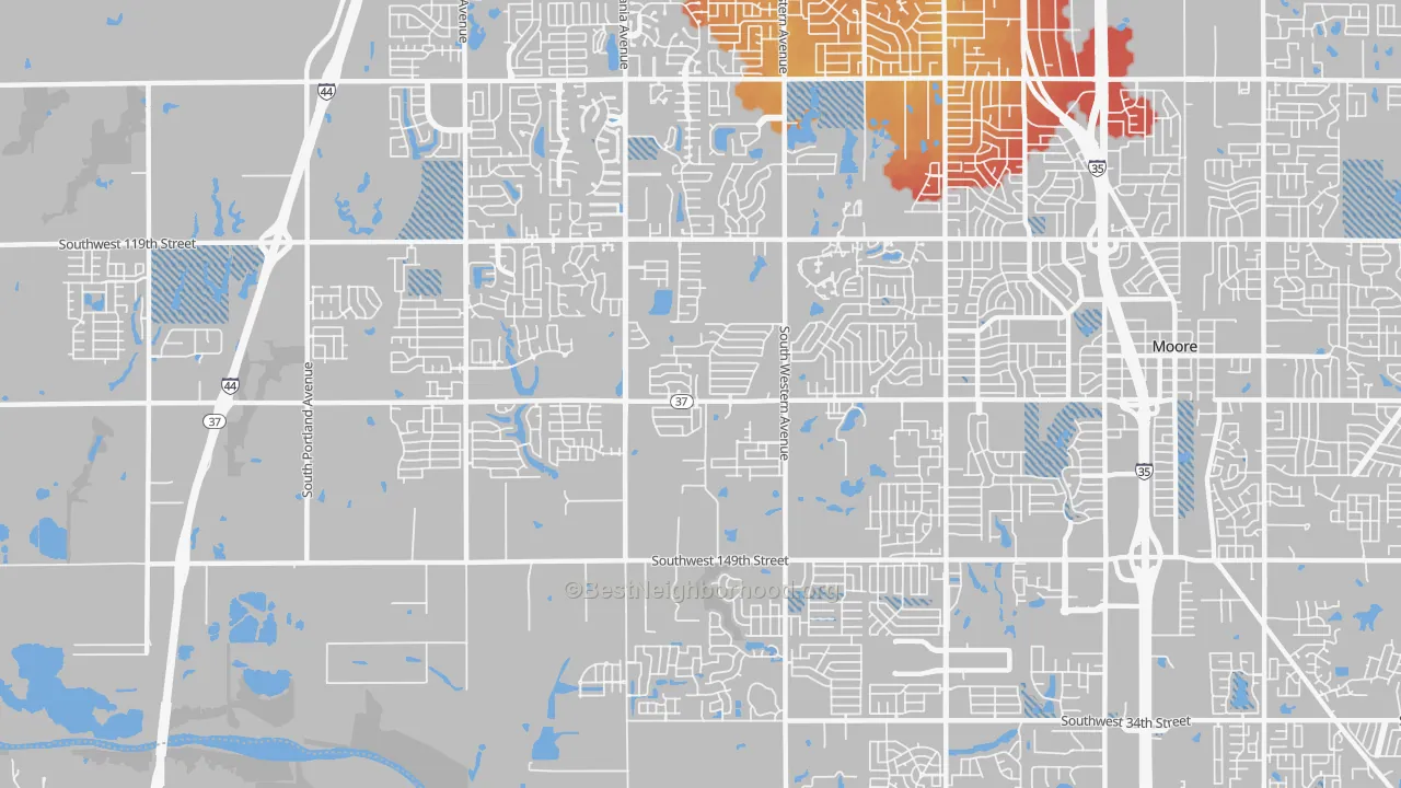 Transit Grade map of 73170, OK
