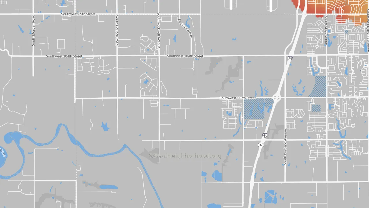 Transit Grade map of 73173, OK