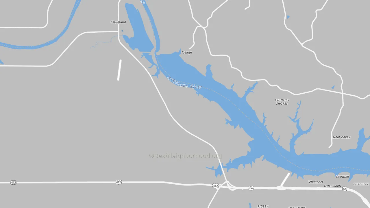 Transit Grade map of 74020, OK