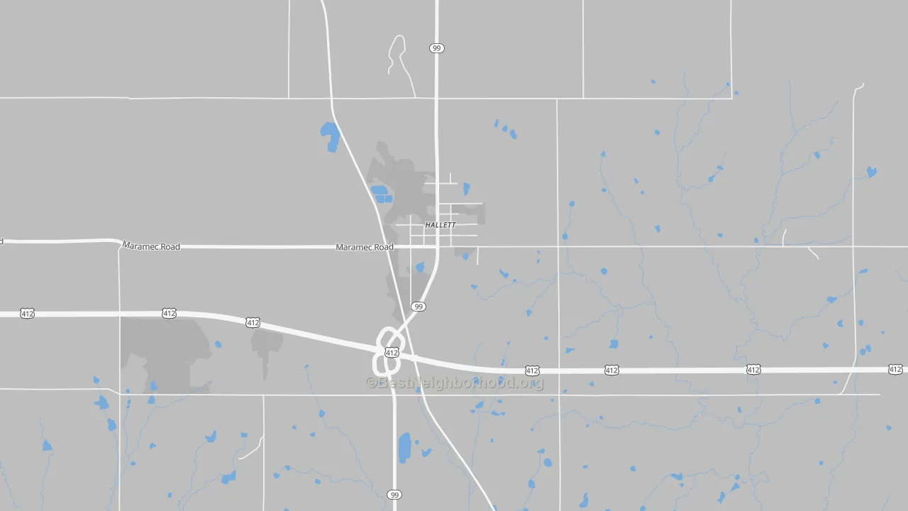 Transit Grade map of 74034, OK