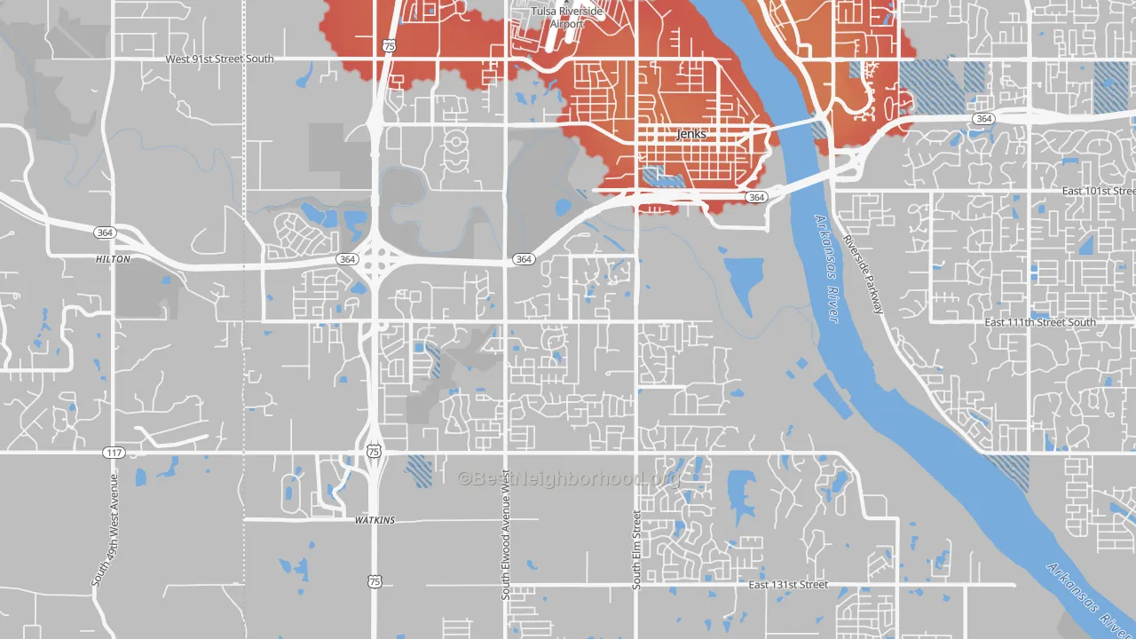 Transit Grade map of 74037, OK