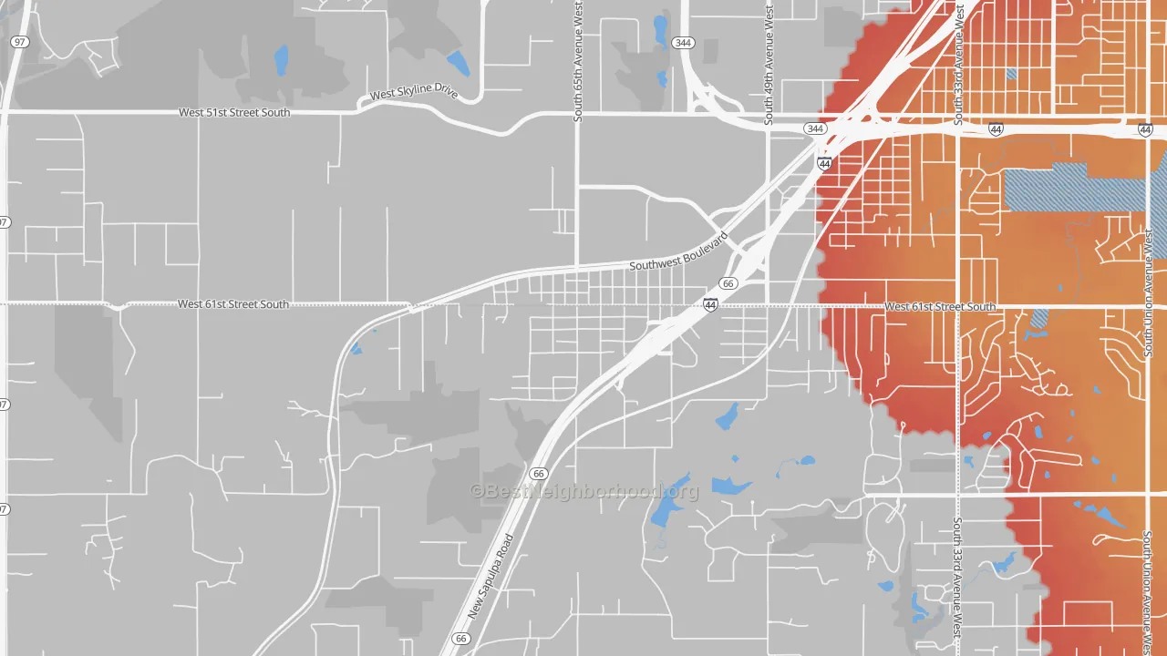 Transit Grade map of 74050, OK