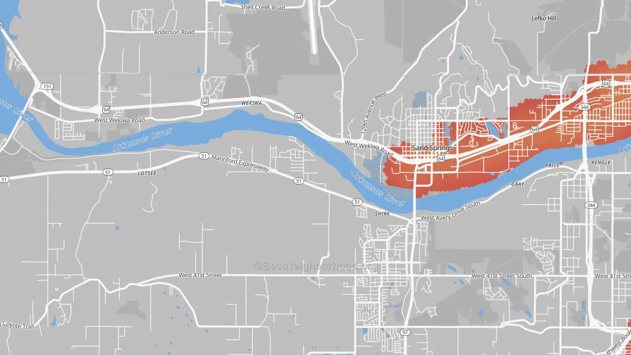 Transit Grade map of 74063, OK