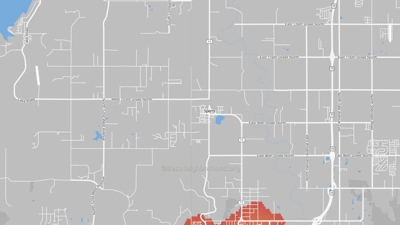 Transit Grade map of 74073, OK