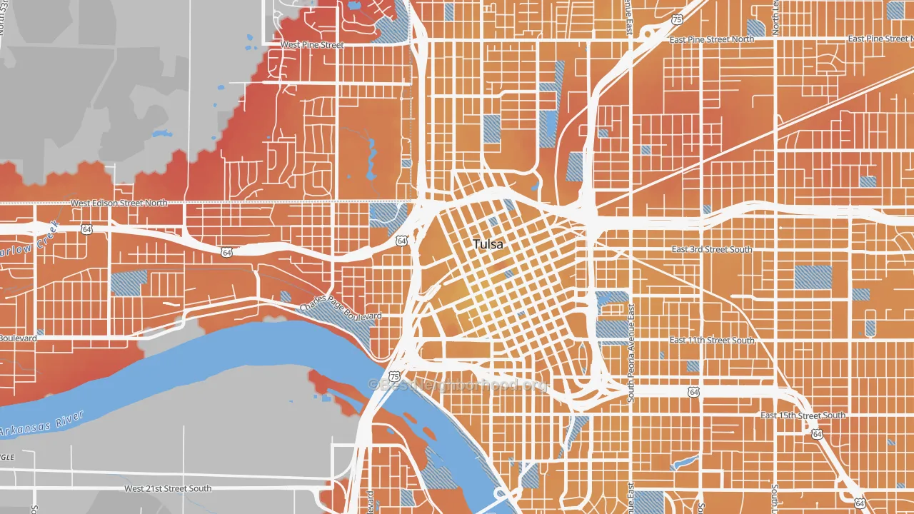 Transit Grade map of 74103, OK