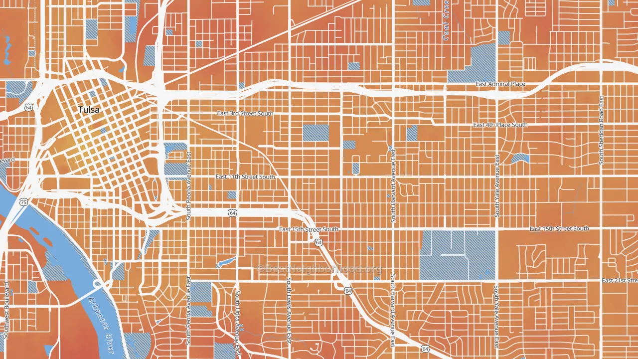 Transit Grade map of 74104, OK