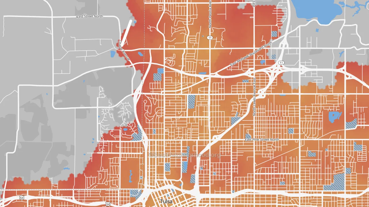 Transit Grade map of 74106, OK