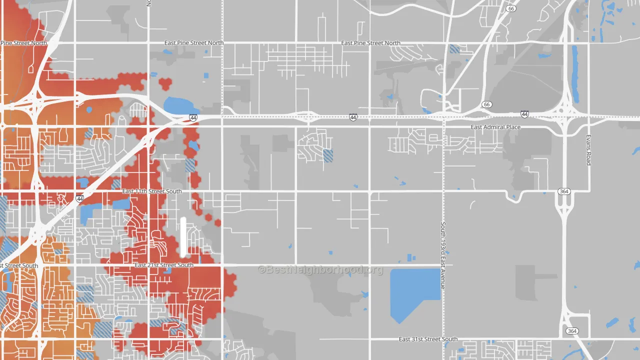 Transit Grade map of 74108, OK